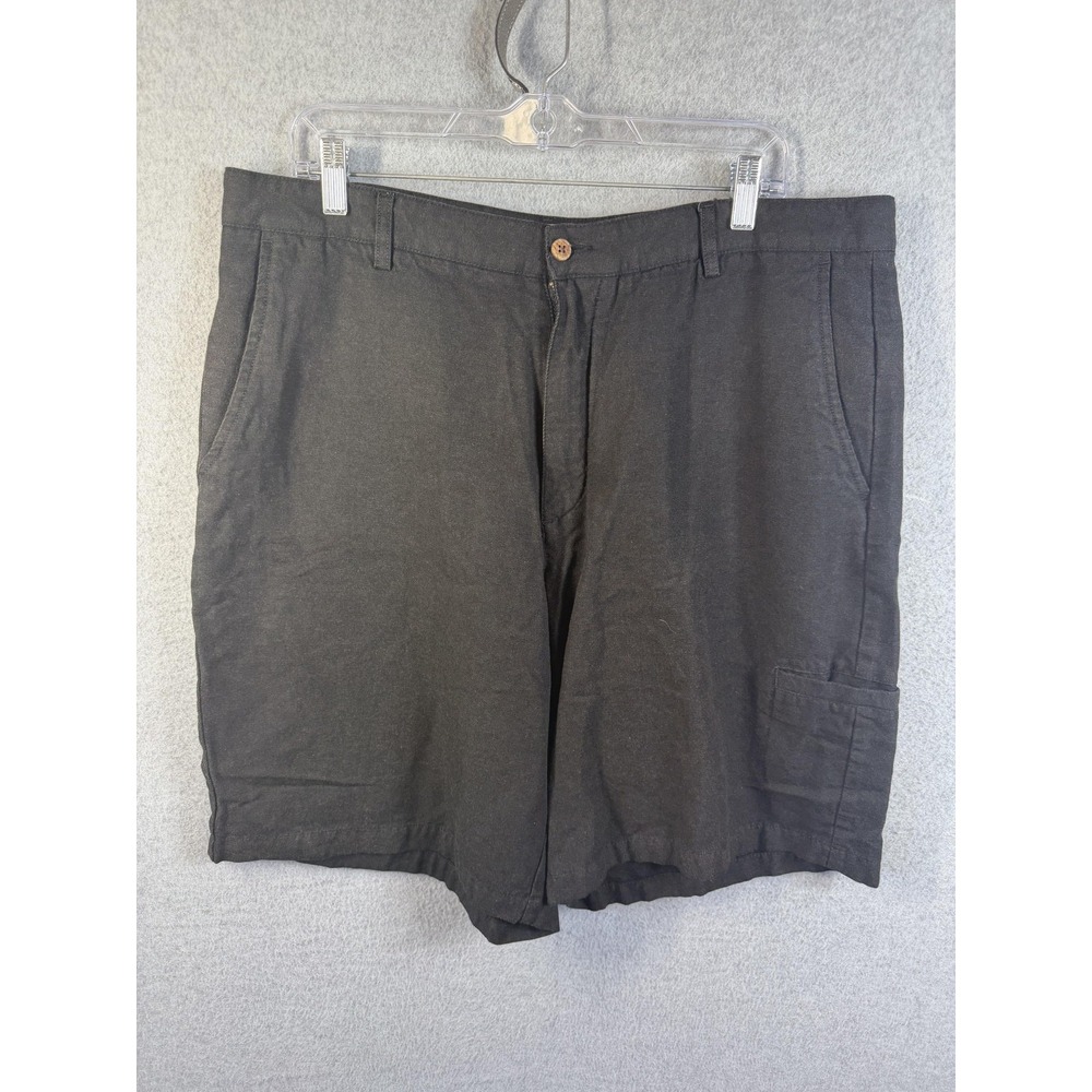 Caribbean Joe Shorts Mens 38 Black Chino Relaxed Casual Beach Travel Lightweight